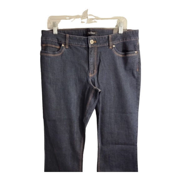 WHBM BootCut BootLeg Dark Wash Contemporary Casual Festival Southwest Jeans 12R - Picture 4 of 9